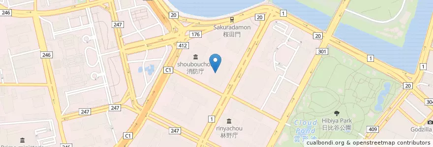 Mapa de ubicacion de 第二霞ケ関郵便局 en Japan, Tokyo, Chiyoda.