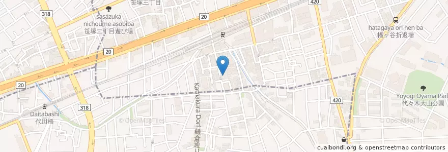 Mapa de ubicacion de 笹塚第二保育園 en 日本, 东京都/東京都, 渋谷区.