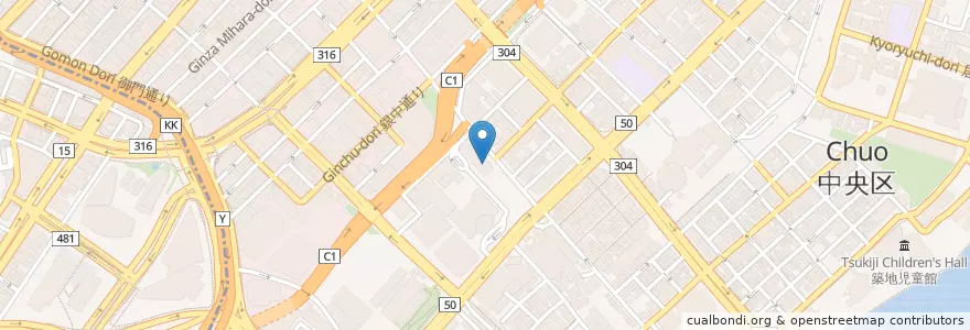 Mapa de ubicacion de Jardín Tsukiji en Japón, Tokio, Chuo.