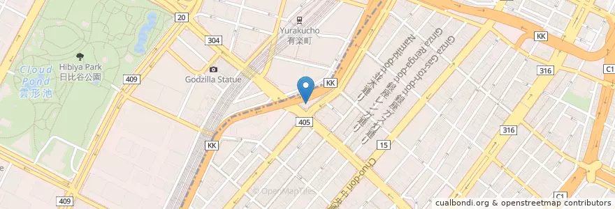 Mapa de ubicacion de 築地警察署数寄屋橋交番 en 日本, 东京都/東京都.