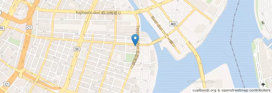 Mapa de ubicacion de 築地警察署湊交番 en اليابان, 東京都, 中央区.
