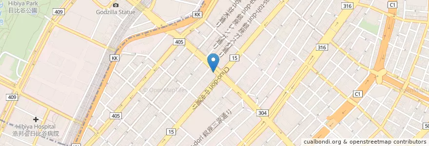 Mapa de ubicacion de 築地警察署銀座四丁目交番 en Japón, Tokio.