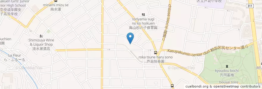 Mapa de ubicacion de 粕谷児童館 en Giappone, Tokyo, 世田谷区.