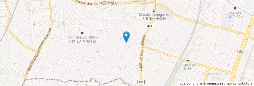 Mapa de ubicacion de 緑の家保育園 en Japan, Tokio, 品川区.