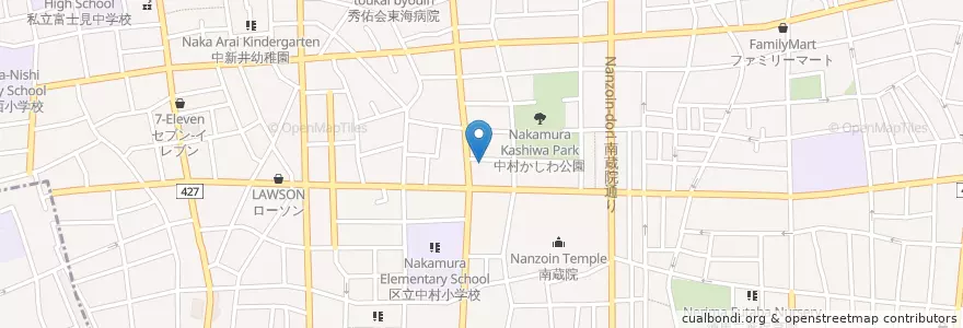 Mapa de ubicacion de 練馬中村二郵便局 en Japonya, 東京都, 練馬区.