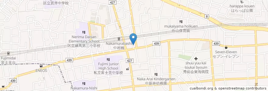 Mapa de ubicacion de 練馬中村郵便局 en ژاپن, 東京都, 練馬区.