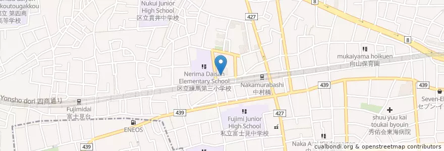 Mapa de ubicacion de 練馬区立貫井図書館 en 日本, 東京都, 練馬区.
