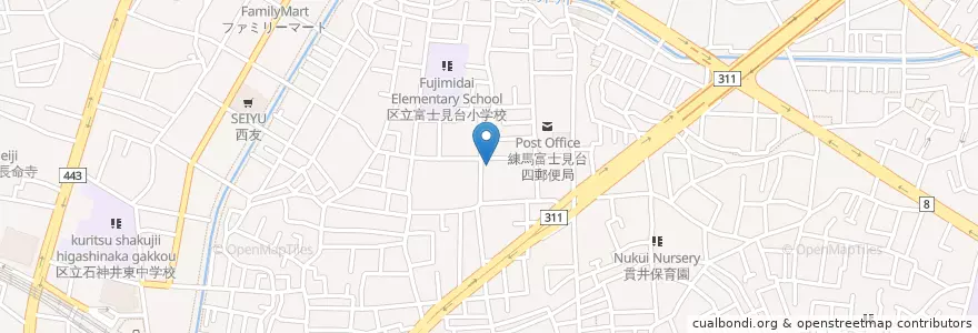 Mapa de ubicacion de 練馬富士見台四郵便局 en 일본, 도쿄도, 練馬区.