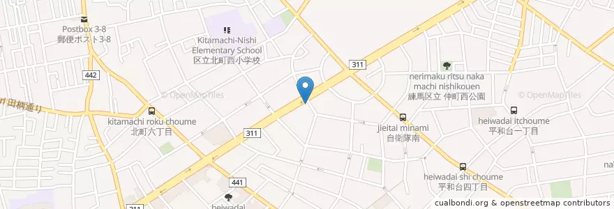 Mapa de ubicacion de 練馬平和台郵便局 en Giappone, Tokyo, 練馬区.