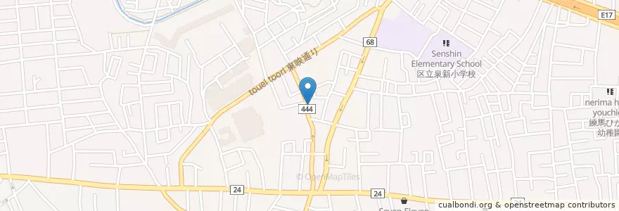 Mapa de ubicacion de 練馬東大泉二郵便局 en Japão, Tóquio, 練馬区.