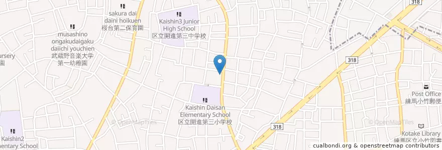 Mapa de ubicacion de 練馬桜台二郵便局 en Japan, Tokio, 練馬区.