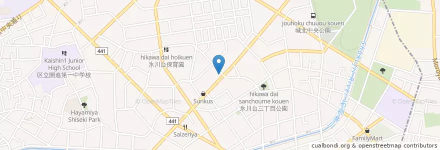 Mapa de ubicacion de 練馬氷川台郵便局 en Japão, Tóquio, 練馬区.