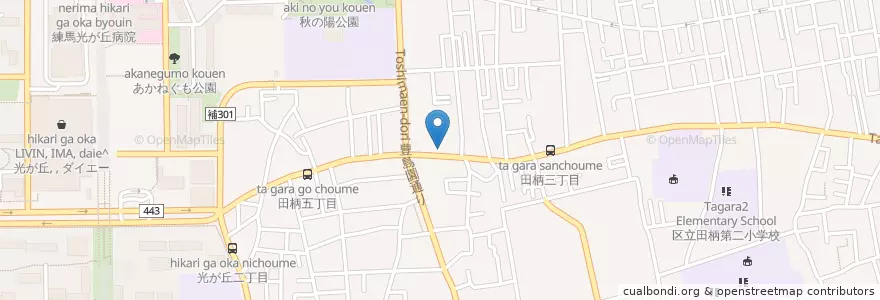 Mapa de ubicacion de 練馬田柄郵便局 en Japão, Tóquio, 練馬区.