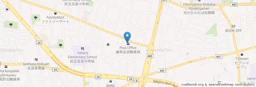 Mapa de ubicacion de 練馬谷原郵便局 en Jepun, 東京都, 練馬区.