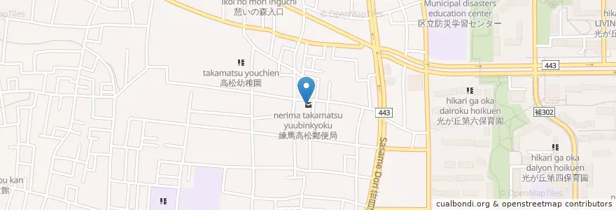 Mapa de ubicacion de 練馬高松郵便局 en Japão, Tóquio, 練馬区.