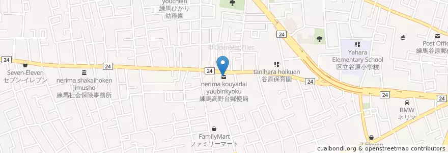 Mapa de ubicacion de 練馬高野台郵便局 en Giappone, Tokyo, 練馬区.