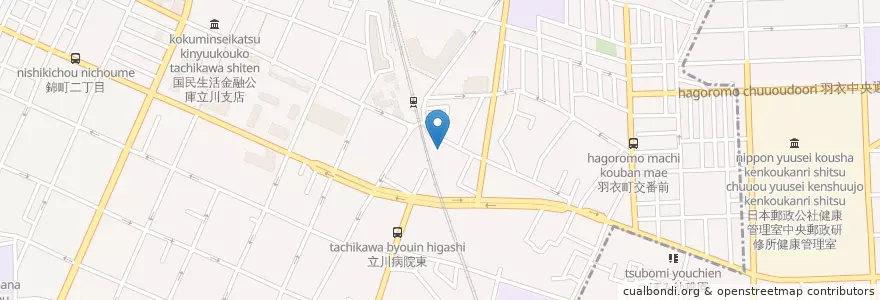 Mapa de ubicacion de 羽衣児童館 en Japão, Tóquio, 立川市, 国立市.