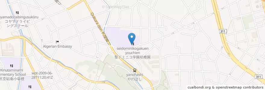 Mapa de ubicacion de 聖ドミニコ学園幼稚園 en Jepun, 東京都, 世田谷区.
