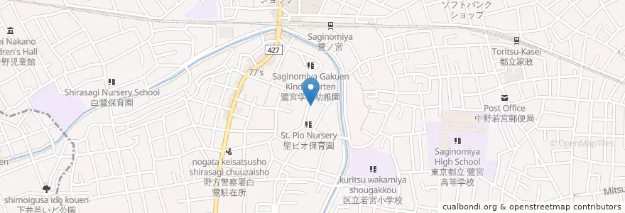 Mapa de ubicacion de 聖ピオ保育園 en Japonya, 東京都, 杉並区.