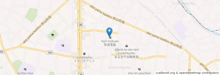 Mapa de ubicacion de 聖保育園 en Japan, Tokio, 足立区.
