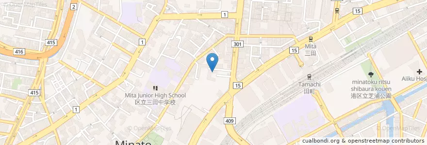 Mapa de ubicacion de 聖徳学園三田幼稚園 en ژاپن, 東京都, 港区.