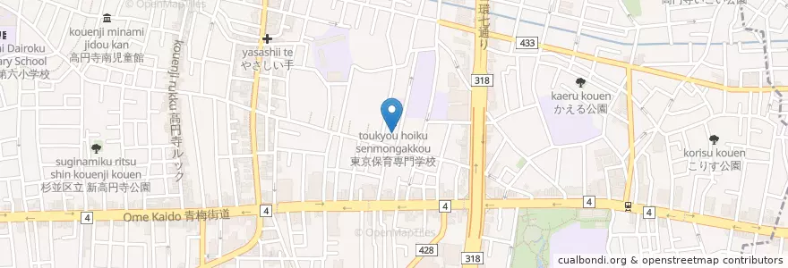 Mapa de ubicacion de 聖心学園幼稚園 en Japan, Tokyo, Suginami.