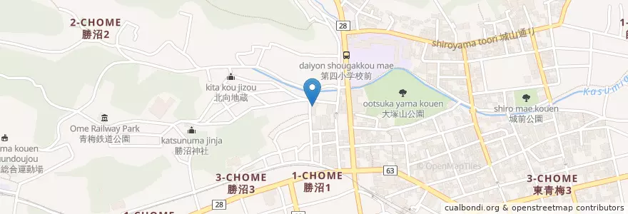 Mapa de ubicacion de 聖母幼稚園 en Japonya, 東京都, 青梅市.