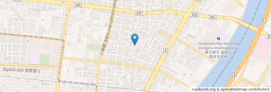 Mapa de ubicacion de 育英幼稚園 en Japonya, 東京都, 台東区.
