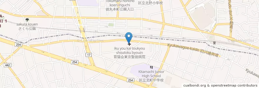 Mapa de ubicacion de 東京聖徳病院 en Japan, Tokio, 練馬区.