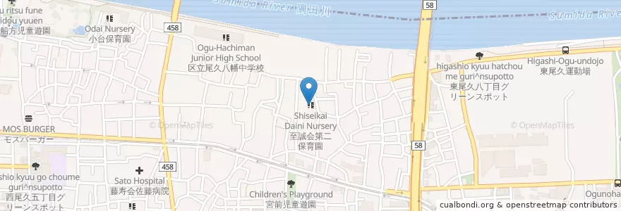 Mapa de ubicacion de 至誠会第二保育園 en Giappone, Tokyo.