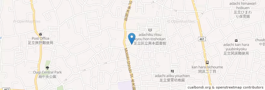 Mapa de ubicacion de 興本児童館 en ژاپن, 東京都, 足立区.