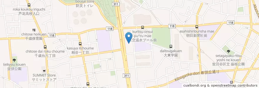 Mapa de ubicacion de 船橋西保育園 en Giappone, Tokyo, 世田谷区.