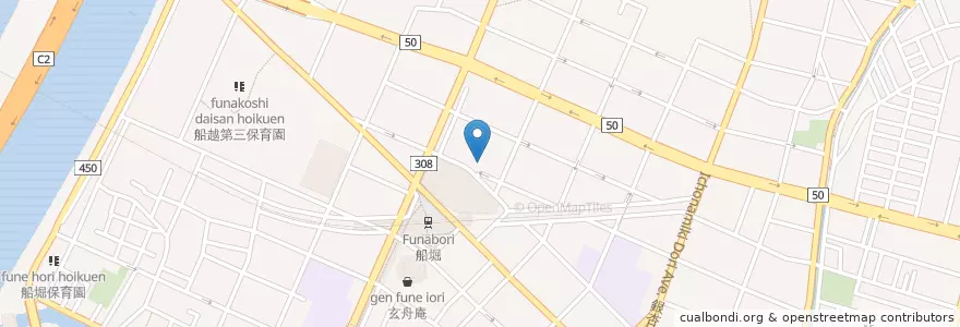 Mapa de ubicacion de 船越第二保育園 en 日本, 东京都/東京都, 江戸川区.
