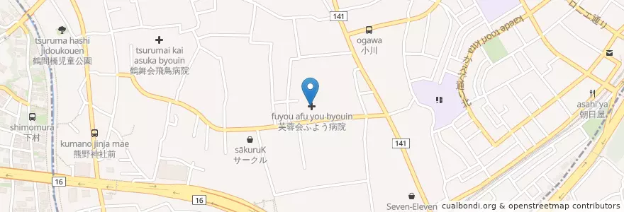 Mapa de ubicacion de 芙蓉会ふよう病院 en Japan, Tokio, 町田市.