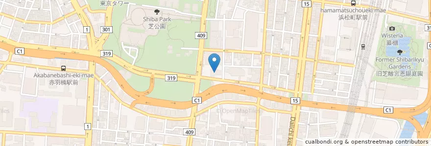 Mapa de ubicacion de 芝公園保育園 en Japão, Tóquio, 港区.