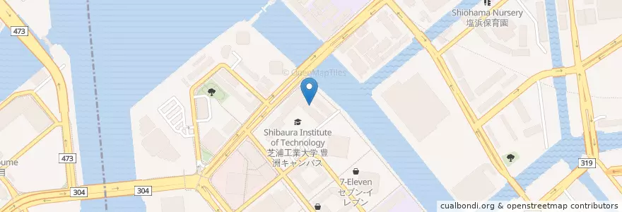 Mapa de ubicacion de 芝浦工業大学（工学部） en Japan, 東京都, 江東区.