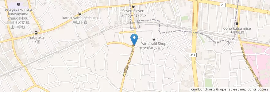 Mapa de ubicacion de 芦花公園駅前郵便局 en Jepun, 東京都, 世田谷区.