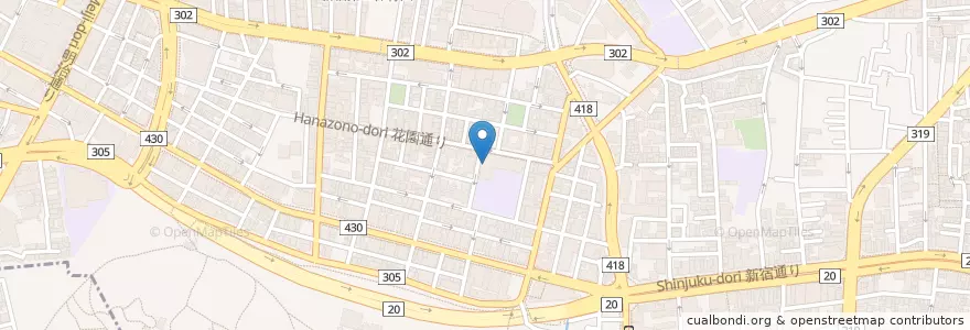 Mapa de ubicacion de 花園幼稚園 en 日本, 东京都/東京都, 新宿区/新宿區.