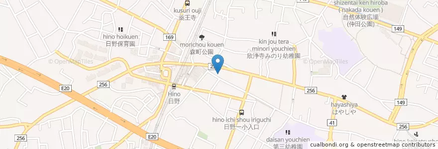 Mapa de ubicacion de 花輪病院 en Japon, Tokyo, 日野市.