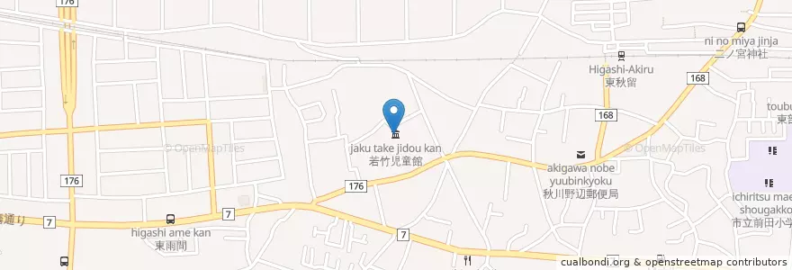 Mapa de ubicacion de 若竹児童館 en 日本, 東京都, あきる野市.