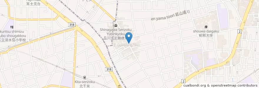 Mapa de ubicacion de 荏原警察署洗足駐在所 en Japan, 東京都, 品川区.