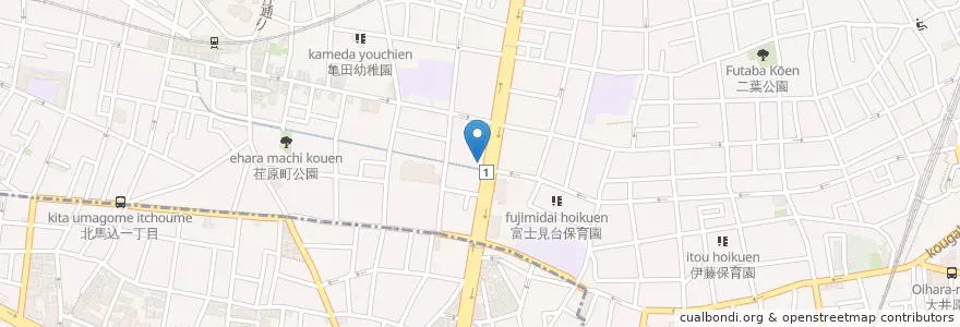 Mapa de ubicacion de 荏原警察署源氏前交番 en اليابان, 東京都.
