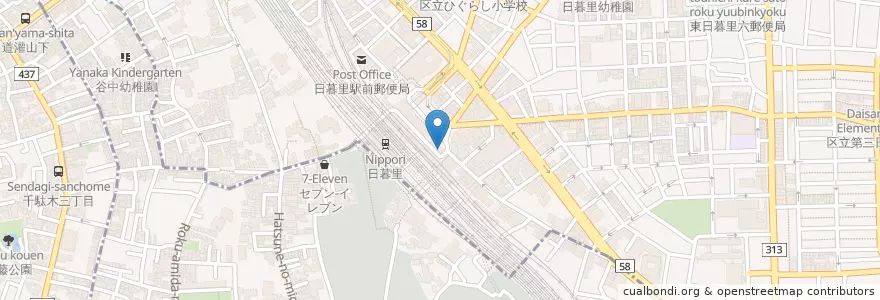 Mapa de ubicacion de 荒川消防署音無川出張所 en 日本, 東京都, 台東区.