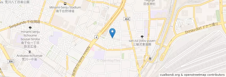 Mapa de ubicacion de 荒川若葉幼稚園 en Japón, Tokio.