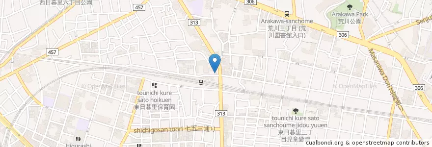 Mapa de ubicacion de 荒川警察署三河島駅前交番 en Japón, Tokio.