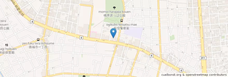 Mapa de ubicacion de 荻窪警察署 en 일본, 도쿄도, 杉並区.