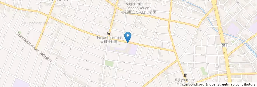 Mapa de ubicacion de 荻窪警察署 神明駐在所 en 日本, 東京都, 杉並区.