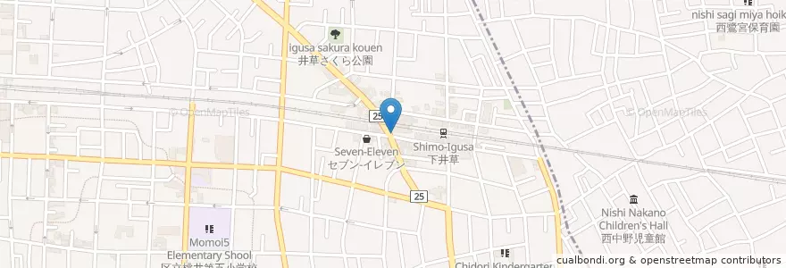 Mapa de ubicacion de 荻窪警察署下井草駅前交番 en Giappone, Tokyo, 杉並区.