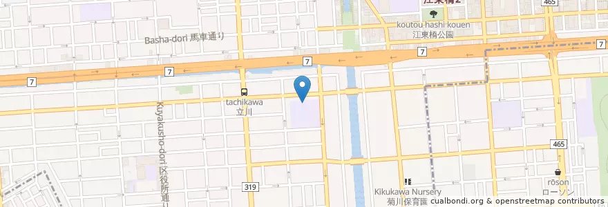 Mapa de ubicacion de 菊川幼稚園 en 日本, 东京都/東京都, 江東区, 墨田区.