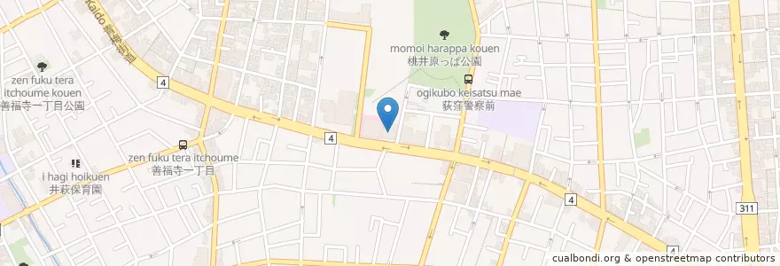 Mapa de ubicacion de 荻窪消防署 en Giappone, Tokyo, 杉並区.